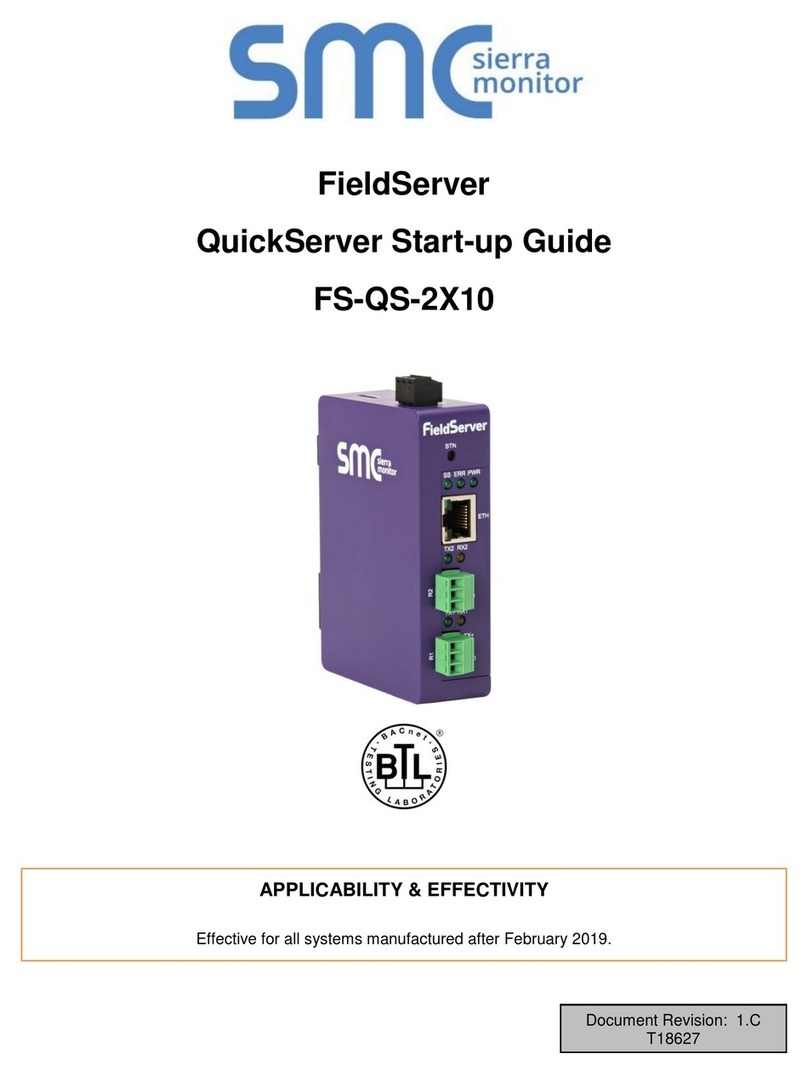 SMC Sierra Monitor FieldServer FS-QS-2 10 Series Startup guide SMC Sierra Monitor FieldServer FS-QS-2 10 Series Startup guide
