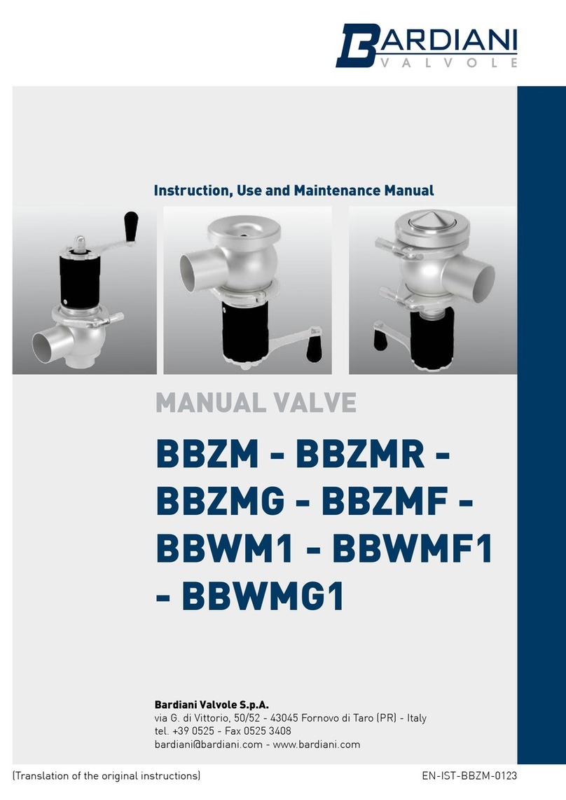 Bardiani Valvole BBWMF1 Instruction, use and maintenance manual
