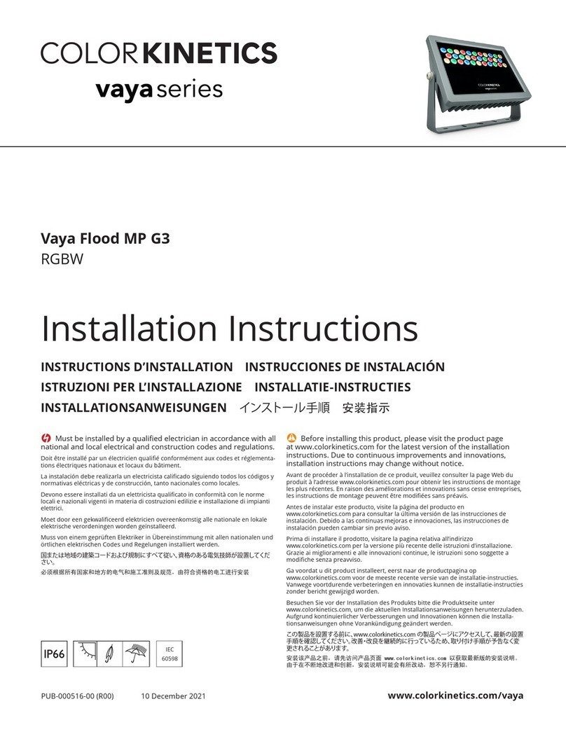 COLORKINETICS Vaya Flood MP G3 User manual