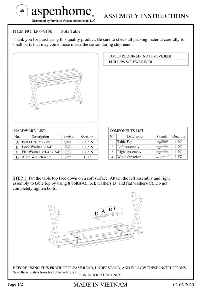 aspenhome I205-9150 Assembly instructions