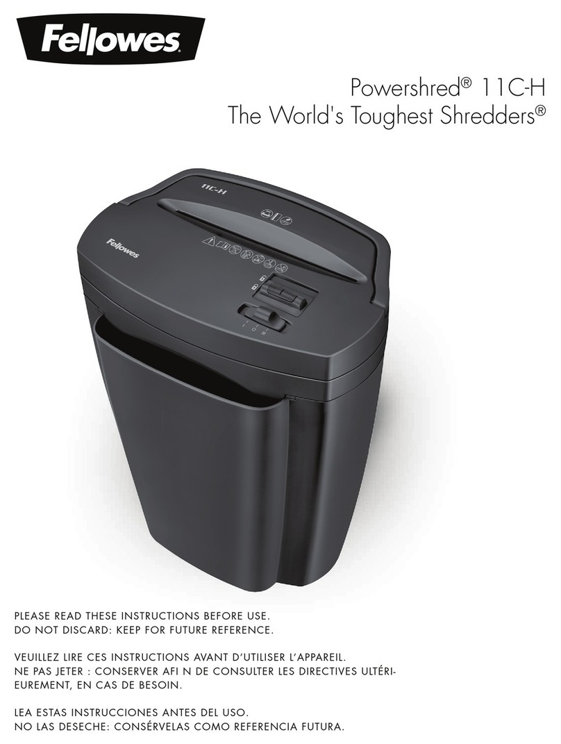 Fellowes Powershred 11C-H quick start guide