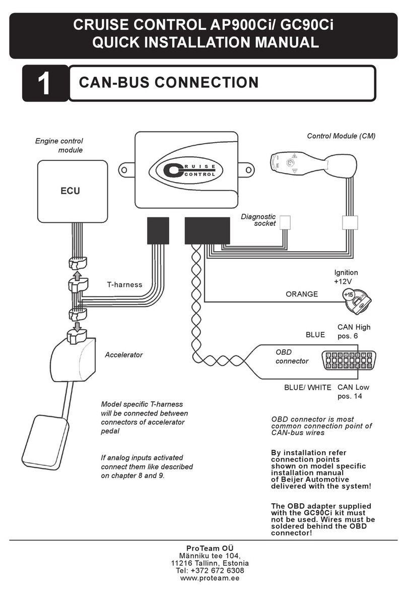 Cruise control AP900Ci Quick installation manual Cruise control AP900Ci Quick installation manual