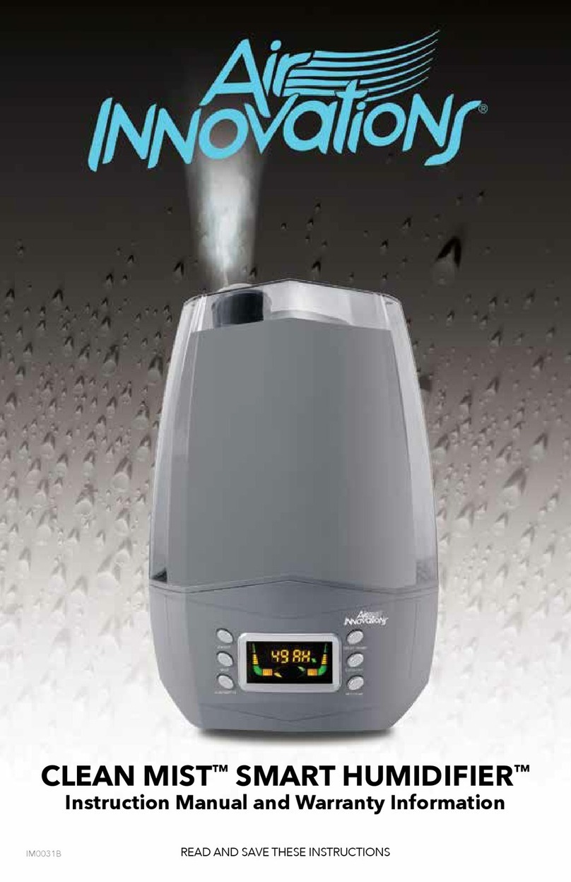 AIRINNOVATIONS CLEAN MIST SMART HUMIDIFIER MH-512A Platinum Instruction manual and  warranty information