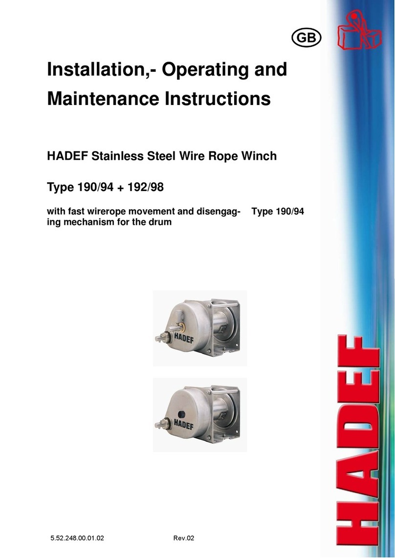 HADEF 190/94 Installation, operating and maintenance instructions HADEF 190/94 Installation, operating and maintenance instructions