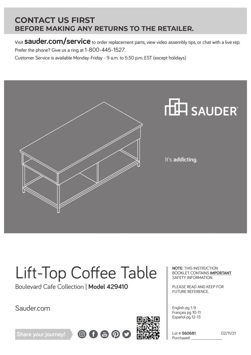 Sauder Boulevard Cafe 429410 User manual Sauder Boulevard Cafe 429410 User manual