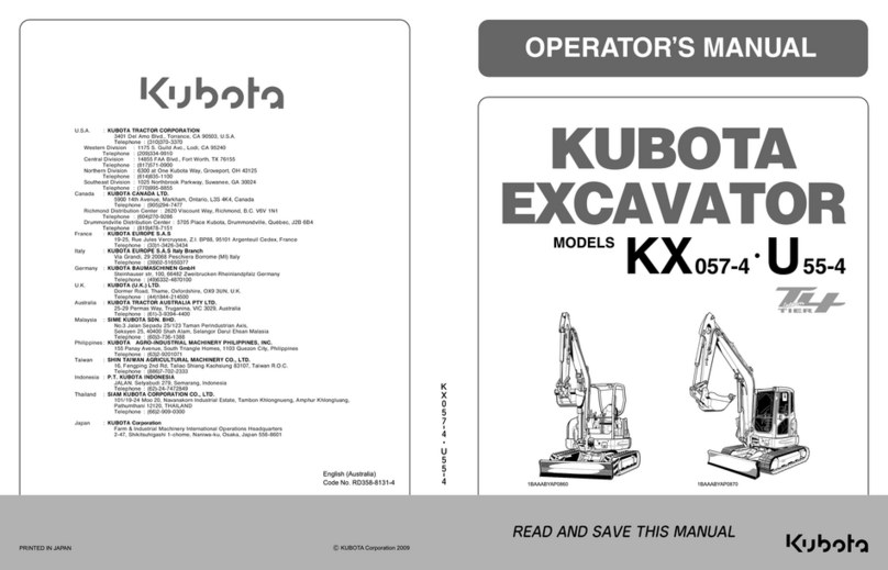 Kubota KX057-4 U55-4 User manual
