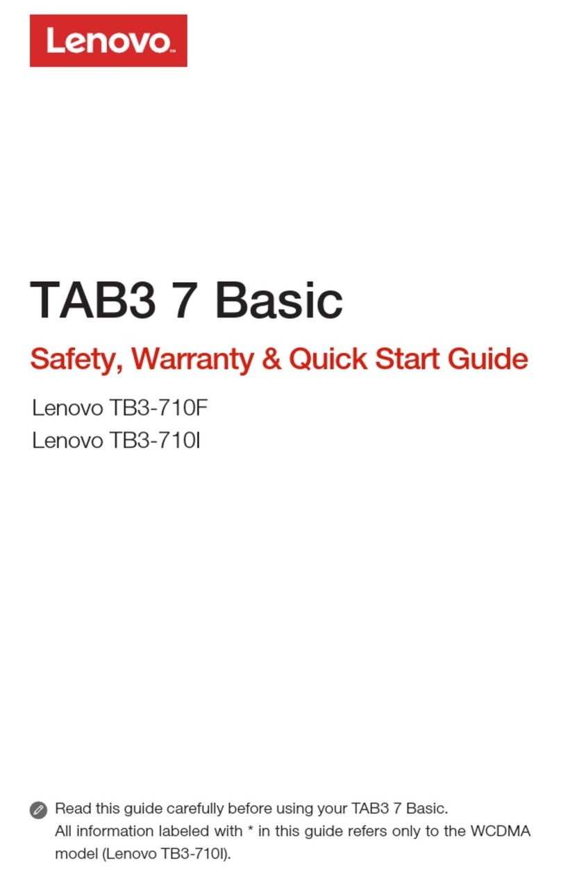 Lenovo TAB3 7 Essential Safety, warranty & quick start guide