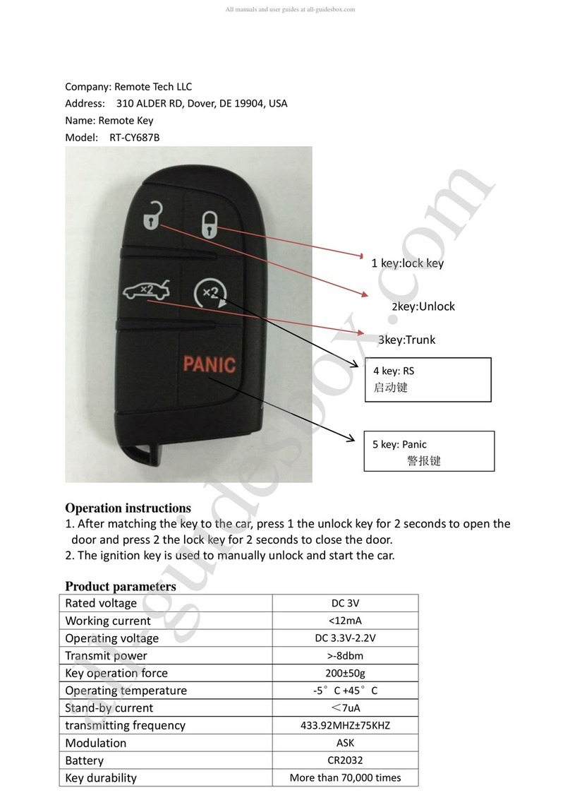 Remote Technologies RT-CY687B manual