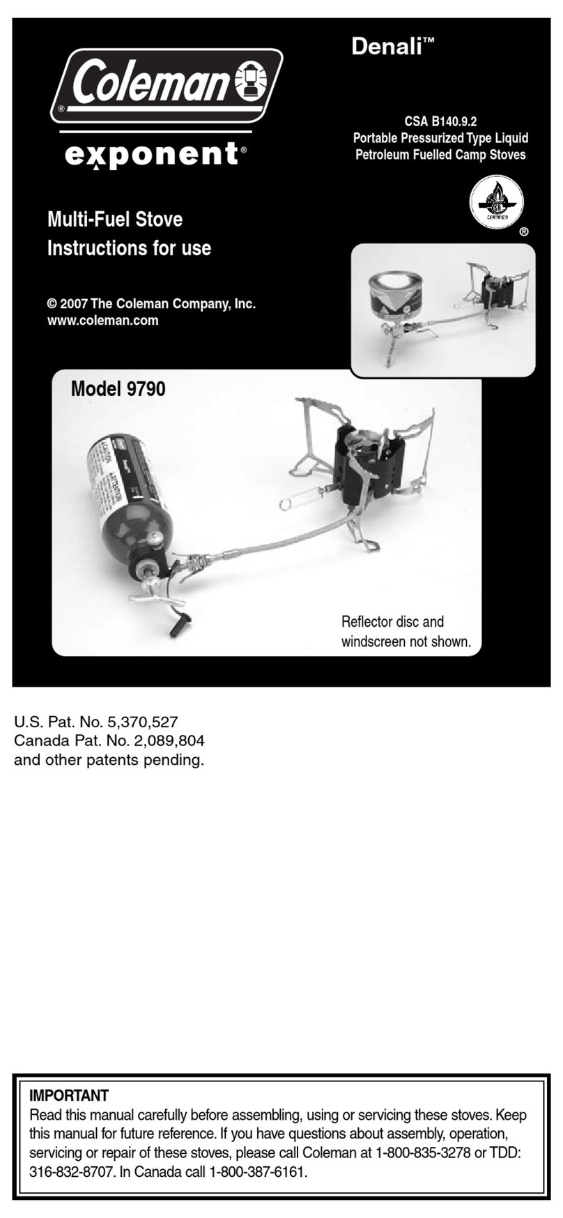 Coleman Denali 9790-A25 Instructions for use