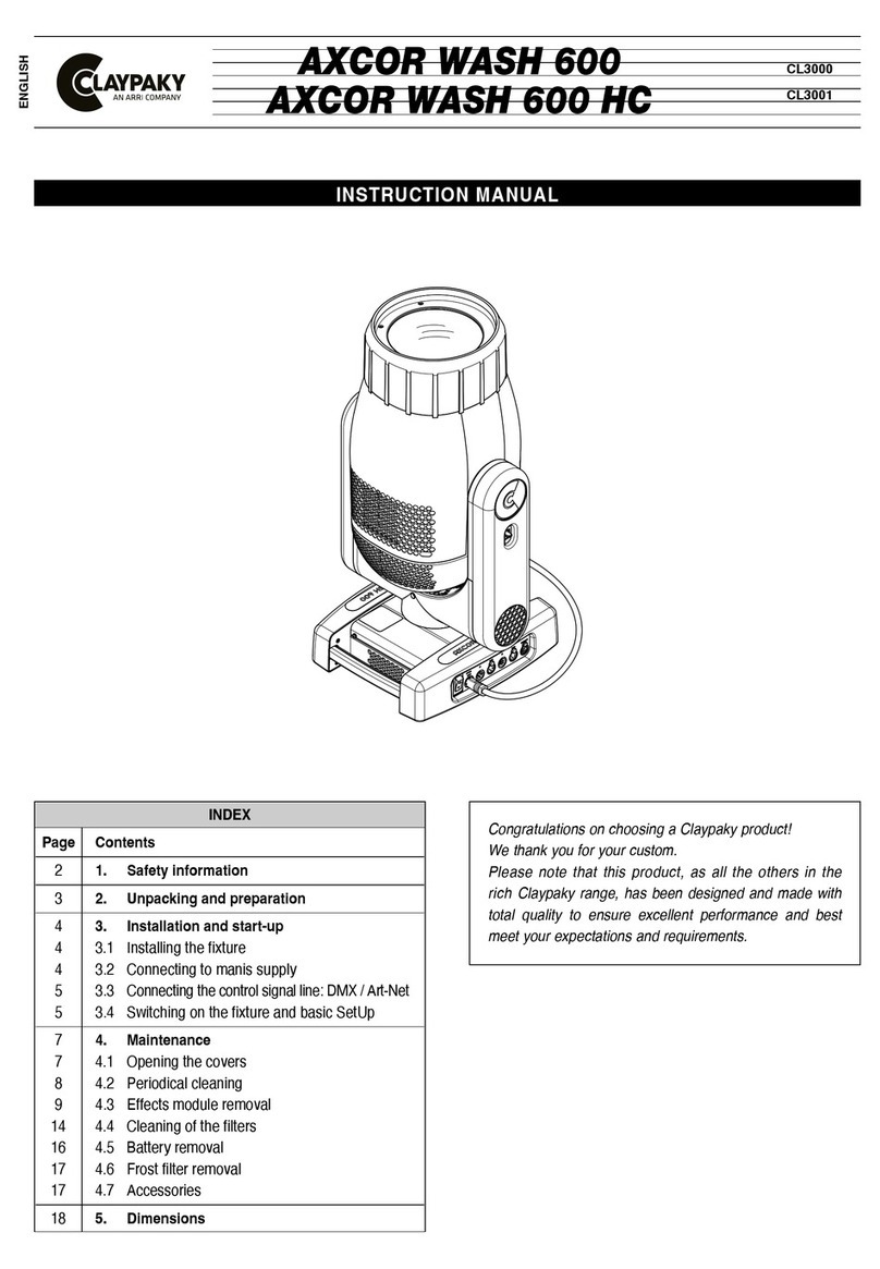 Claypaky AXCOR WASH 600 User manual