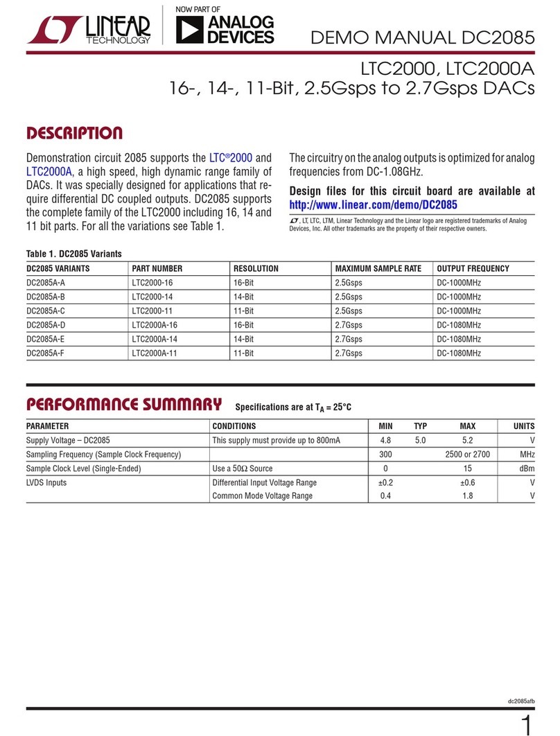 Analog Devices Linear Technology DC2085 Quick setup guide