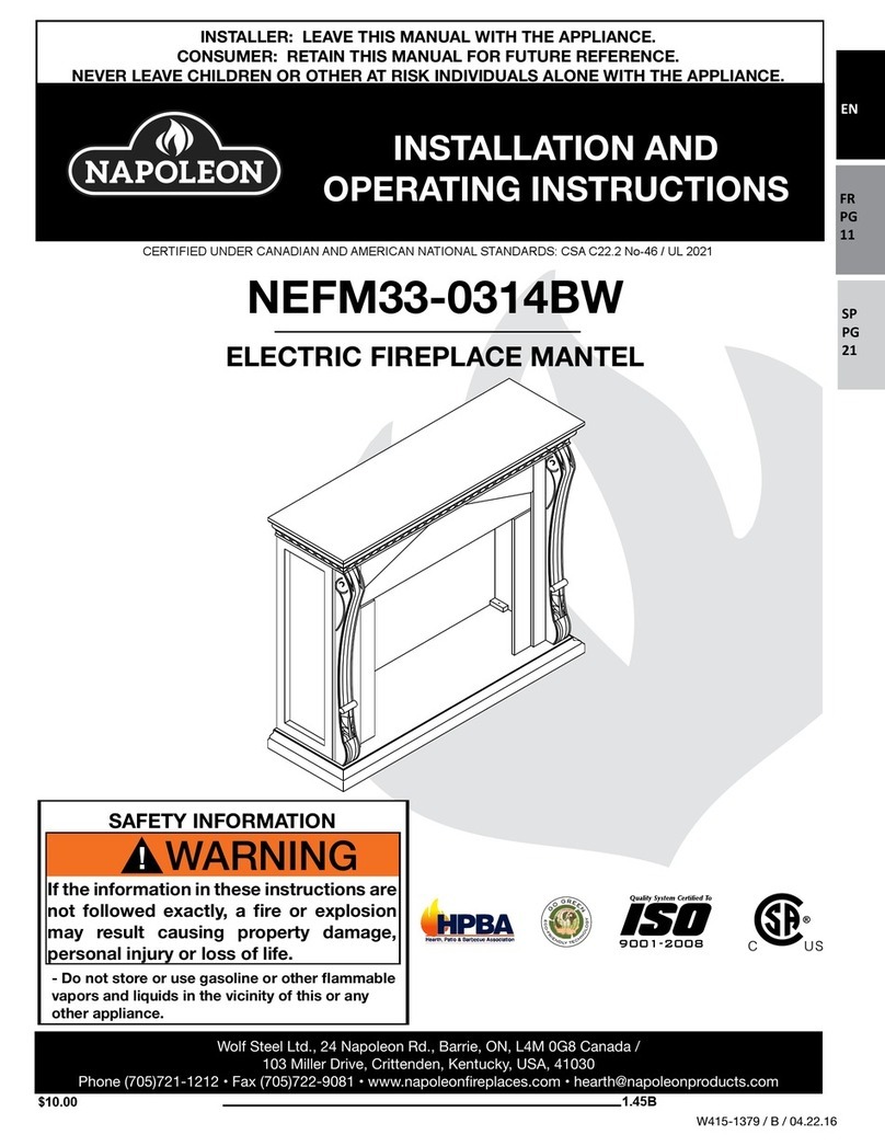 Napoleon NEFP33-0314BW User manual Napoleon NEFP33-0314BW User manual