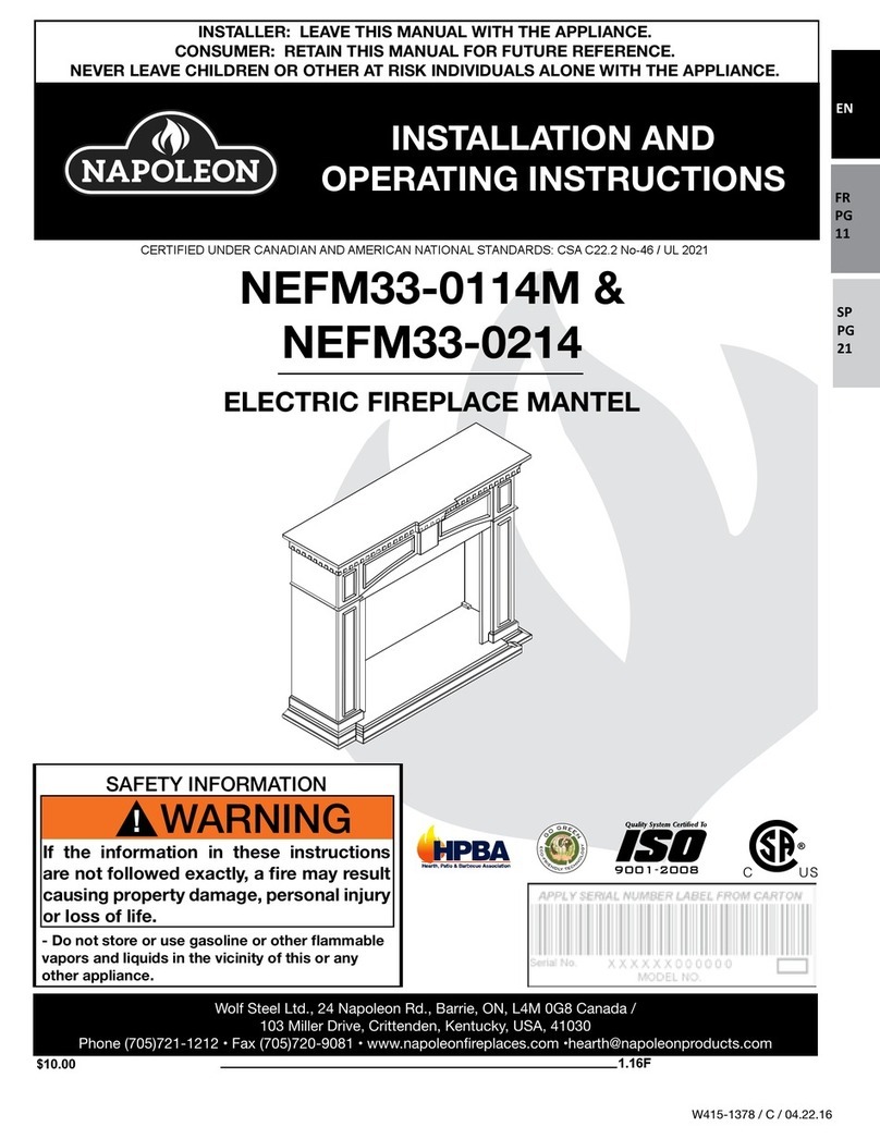 Napoleon NEFP33-0114M User manual Napoleon NEFP33-0114M User manual