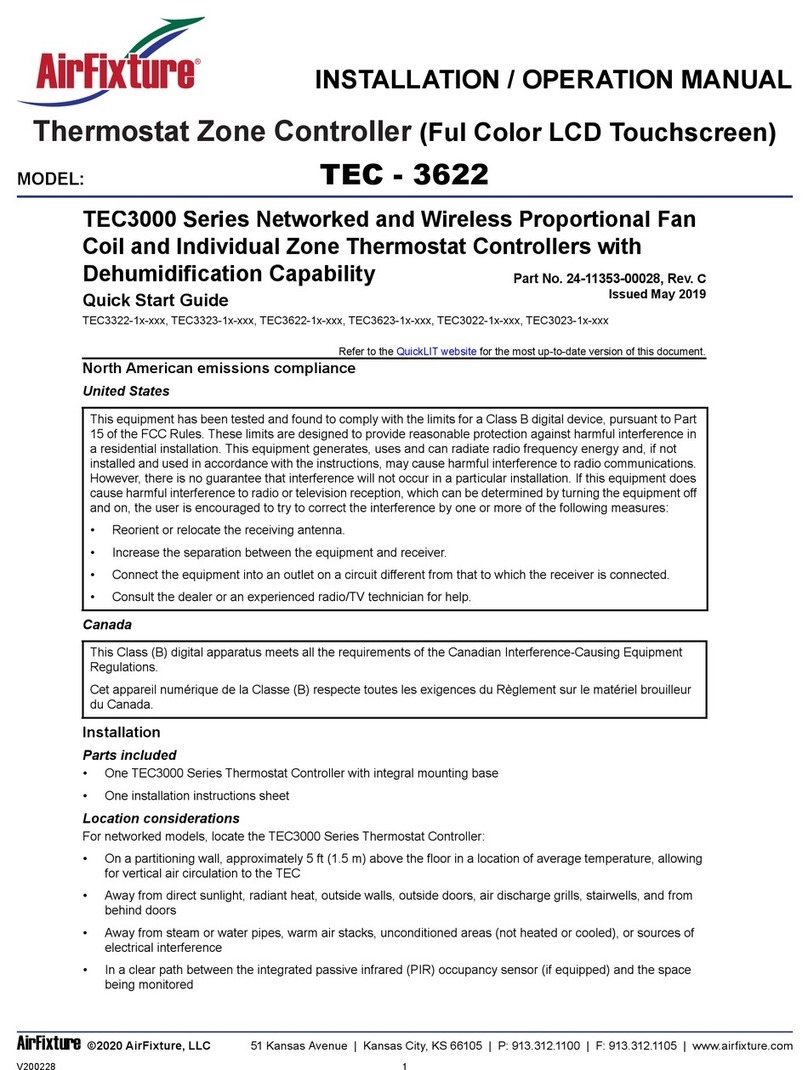 AirFixture TEC3000 Series Installation & operation manual