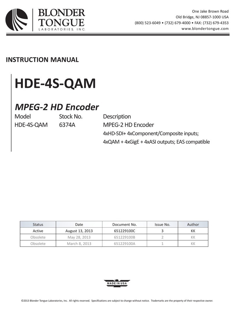 Blonder tongue HDE-4S-QAM instruction manual
