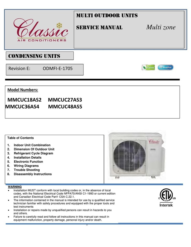Classic Air Conditioners ODMFI-E-1705 Service manual