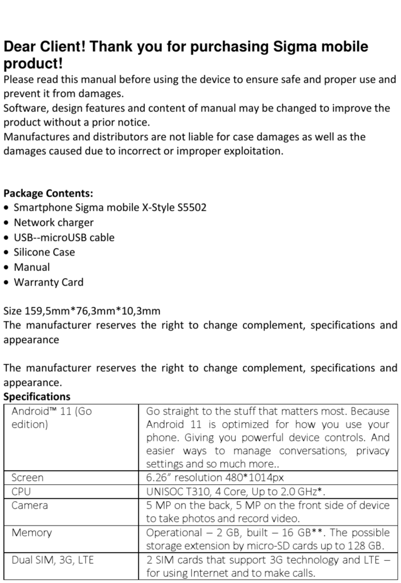 Sigma mobile X-Style S5502 manual