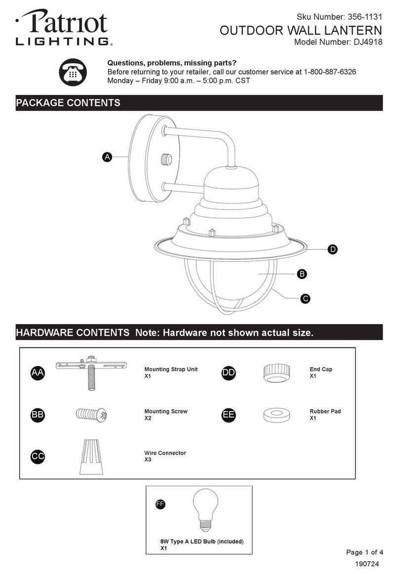 Patriot Lighting DJ4918 quick start guide