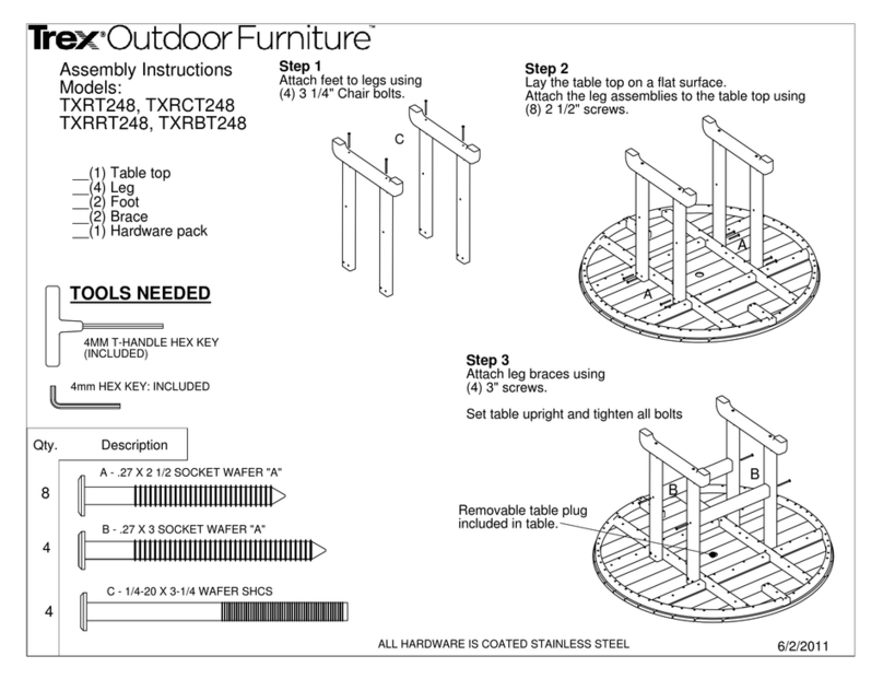 TREX Outoor Furniture TXRT248 Assembly instructions