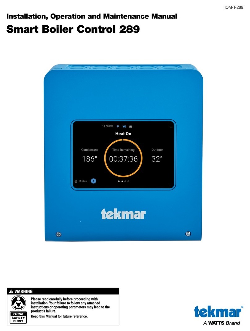 Watts tekmar 289 User manual Watts tekmar 289 User manual