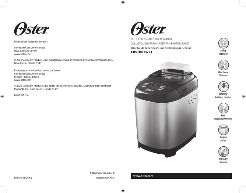 Oster EXPRESSBAKE CKSTBRTW21 User Guide & Recipes