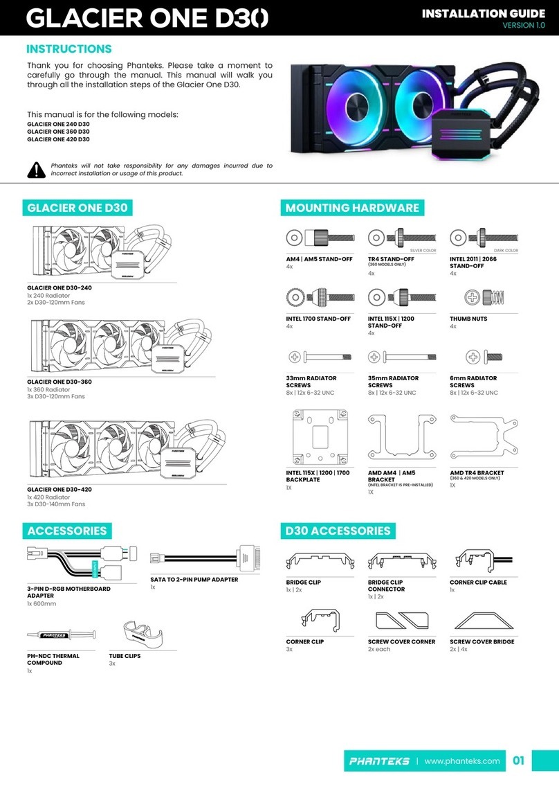 Phanteks GLACIER ONE D30 User manual Phanteks GLACIER ONE D30 User manual