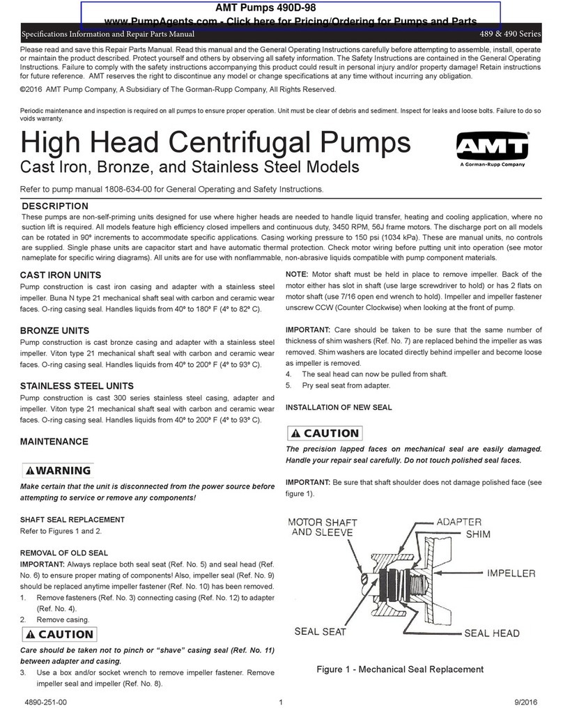 GORMAN-RUPP AMT 489 Series Assembly instructions