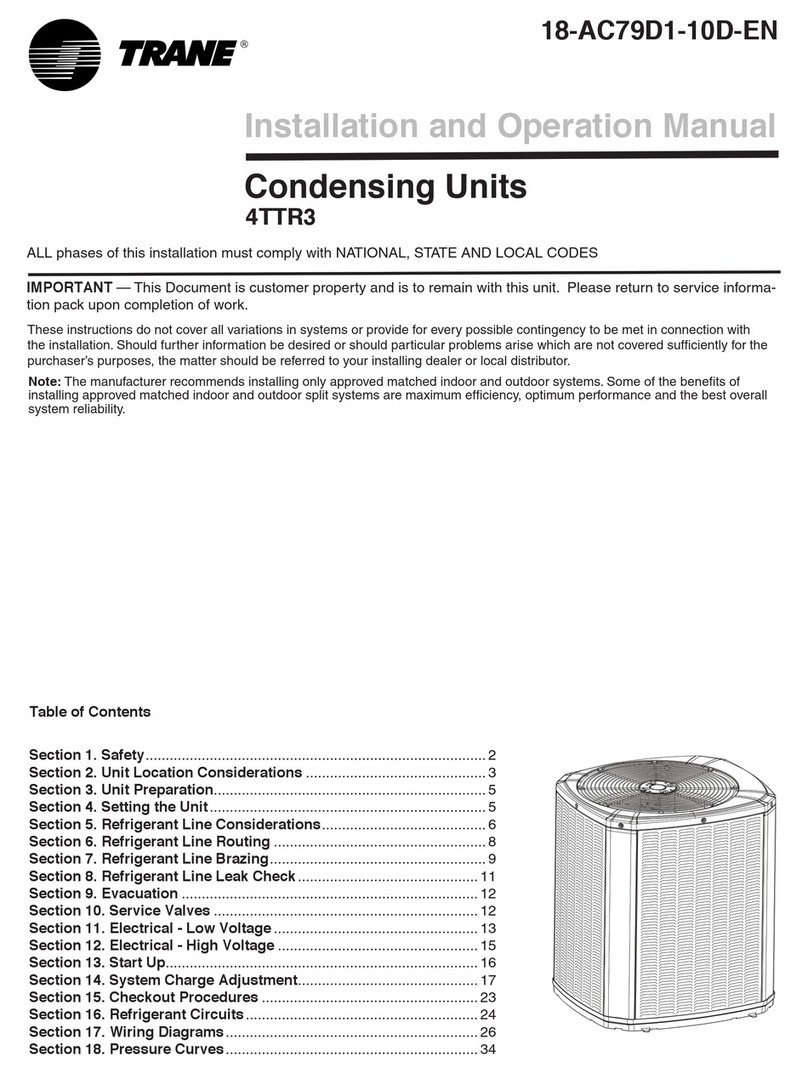 Trane 4TTR3018H Installation and operation manual