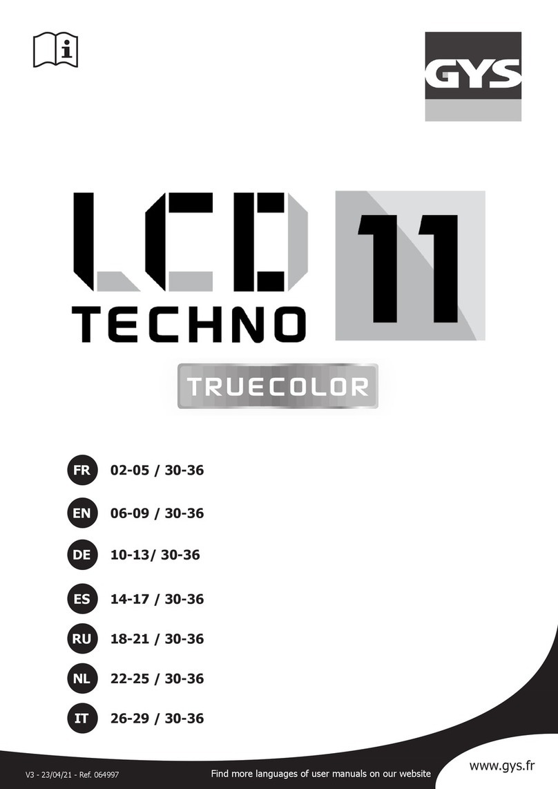 GYS LCD 11 TECHNO TRUECOLOR manual