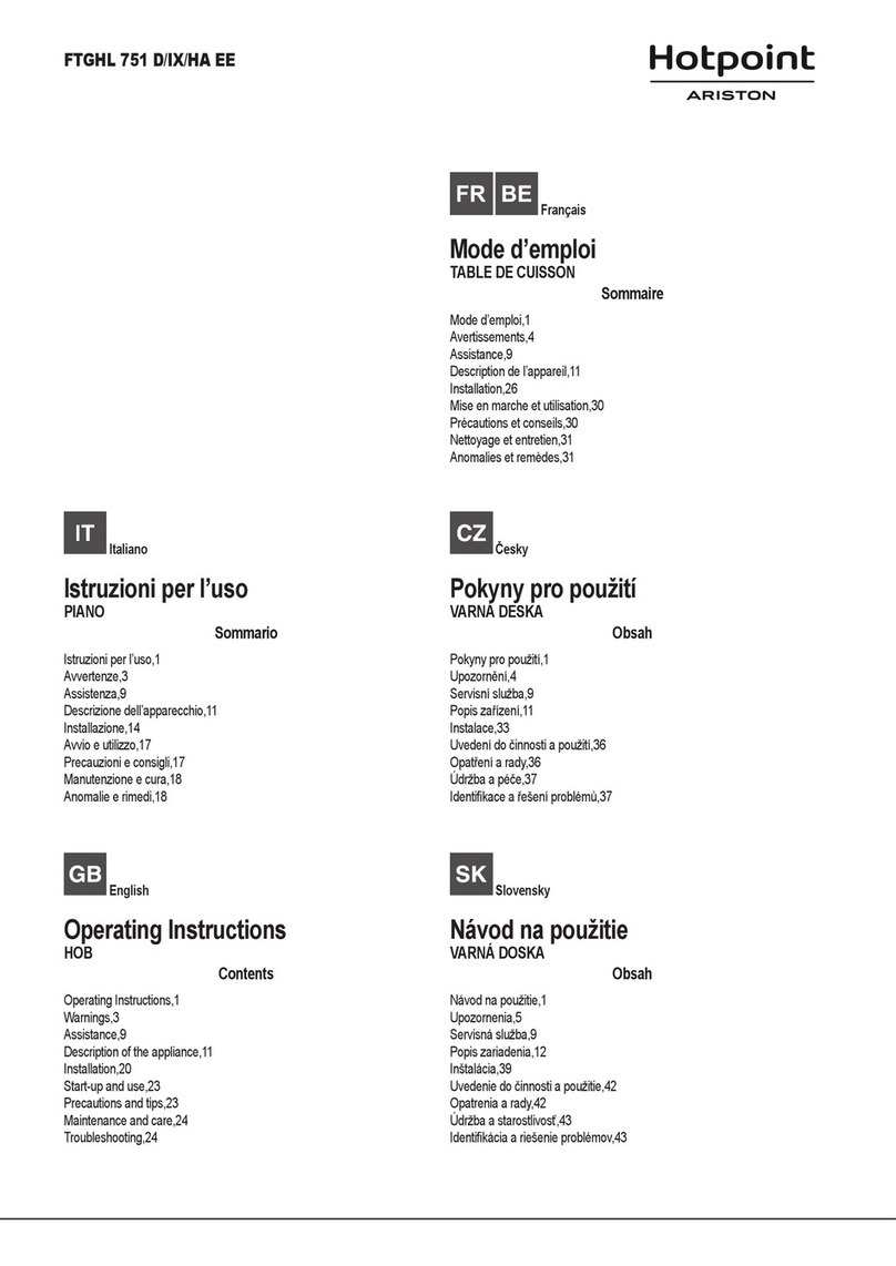 Hotpoint Ariston FTGHL 751 D/IX/HA LPG operating instructions