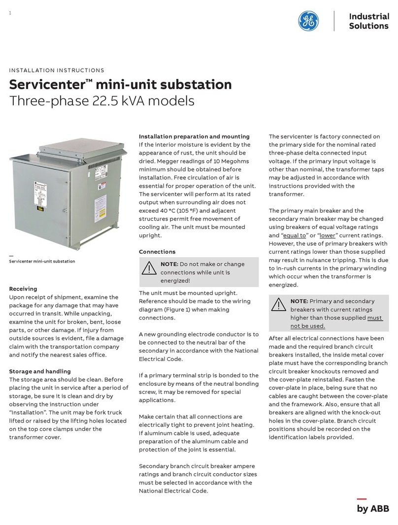GE Servicenter Mini-unit substation User manual