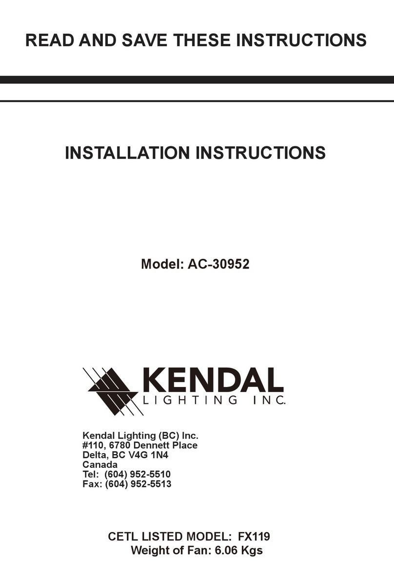 Kendal Lighting AC-30952 User manual Kendal Lighting AC-30952 User manual