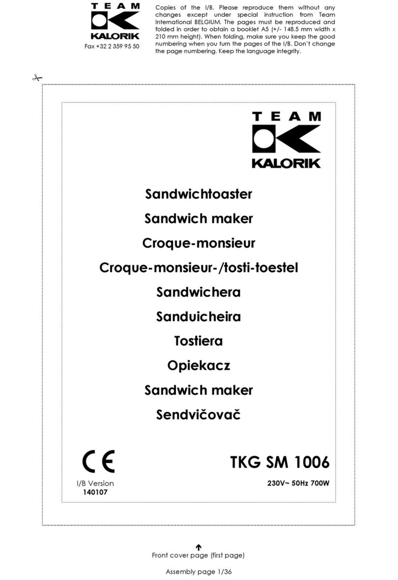 Team Kalorik TKG SM 1006 manual