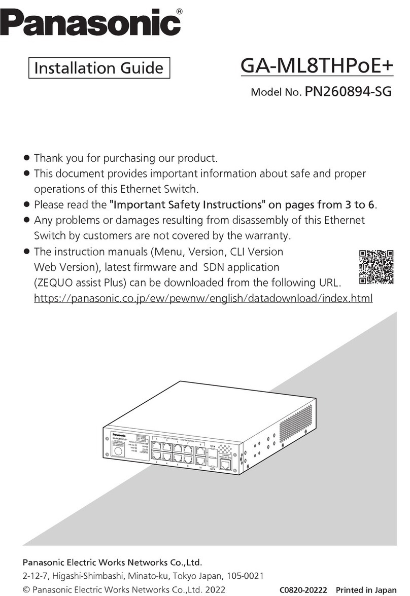 Panasonic GA-ML8THPoE+ installation guide Panasonic GA-ML8THPoE+ installation guide