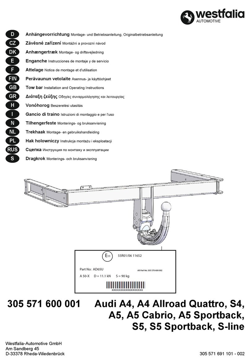 Westfalia Automotive AD65U Installation and operating instructions