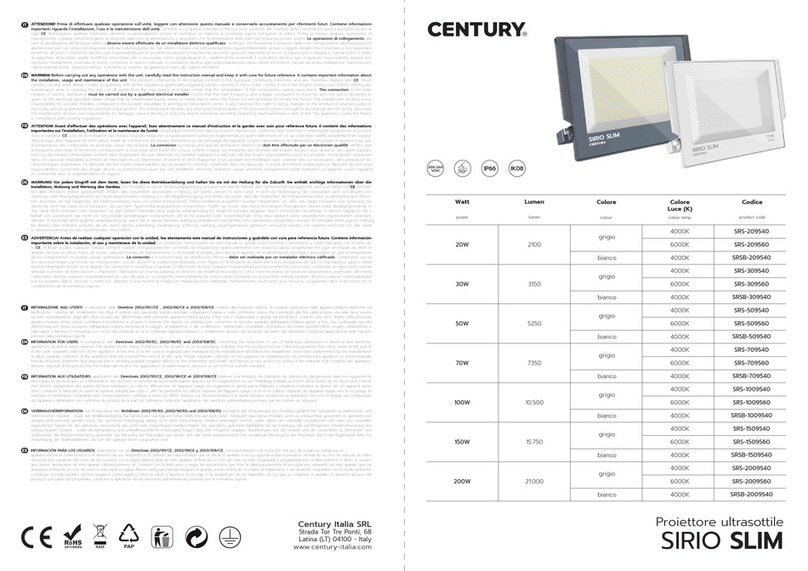 Century SRS-209540 quick start guide Century SRS-209540 quick start guide