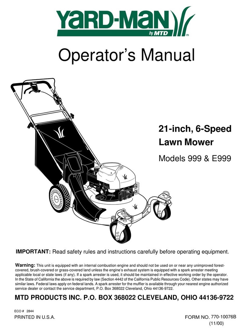 MTD YARD-MAN 999 User manual MTD YARD-MAN 999 User manual