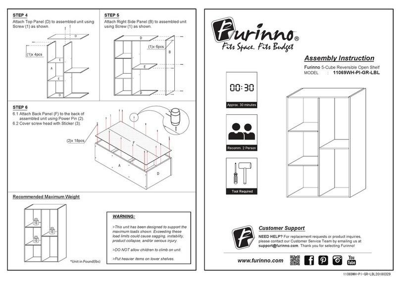 Furinno 11069WH-PI-GR-LBL User manual Furinno 11069WH-PI-GR-LBL User manual