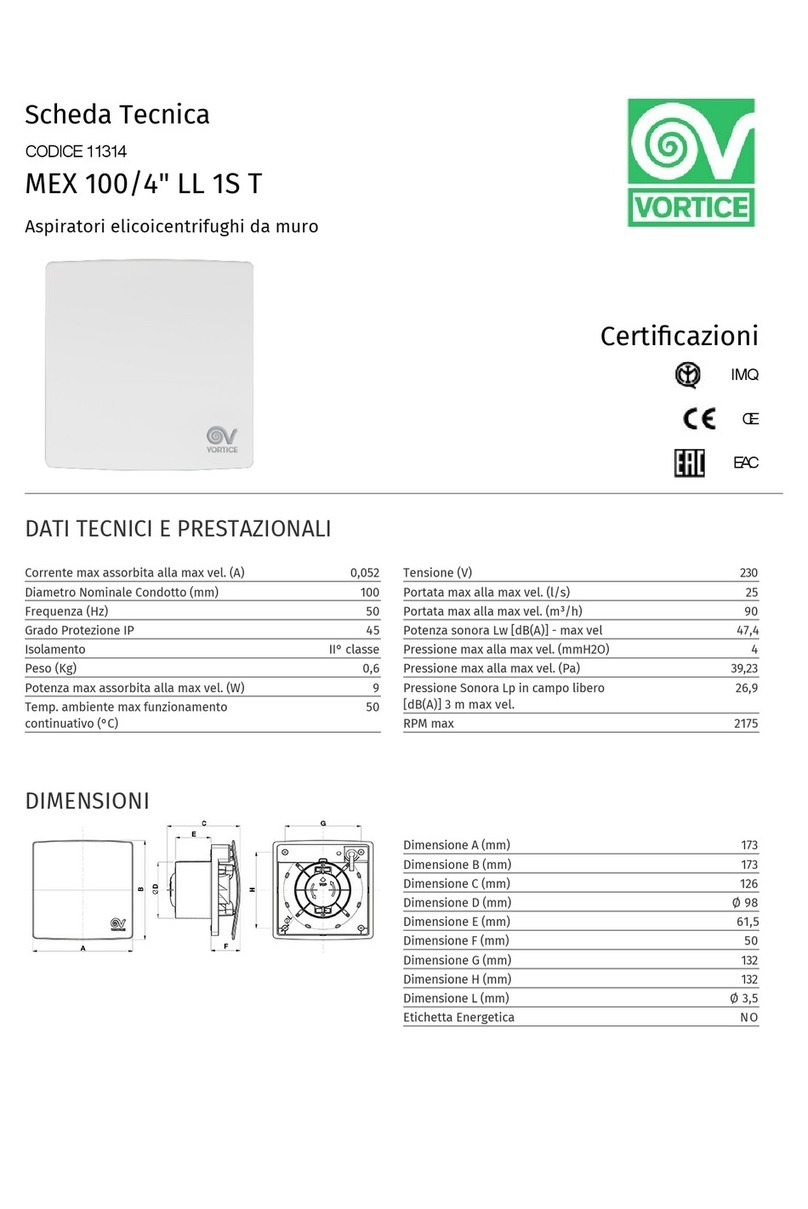 Vortice MEX 100/4" LL 1S T User manual