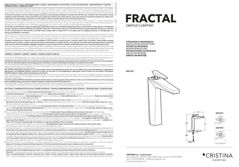 CRISTINA FRACTAL CRIFT227 installation instructions CRISTINA FRACTAL CRIFT227 installation instructions