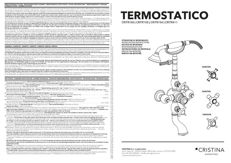 CRISTINA TERMOSTATICO CRITR100 installation instructions CRISTINA TERMOSTATICO CRITR100 installation instructions