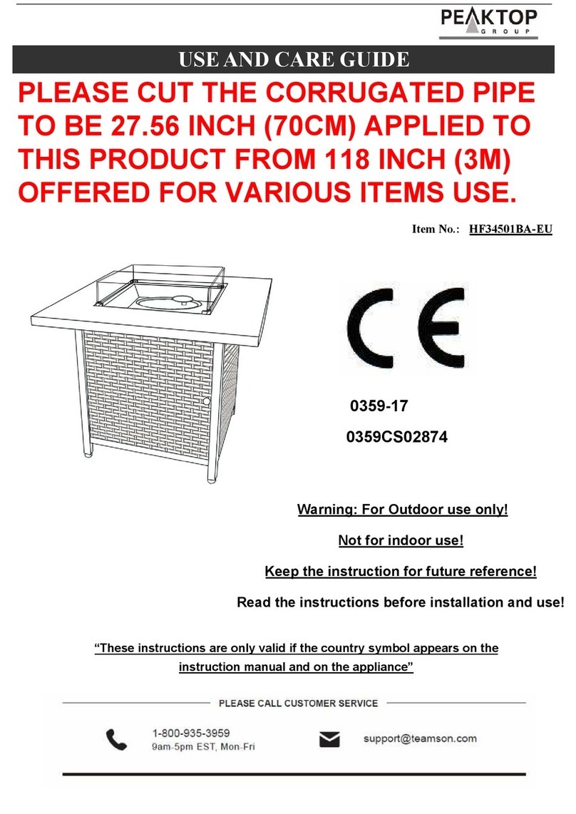 PEAKTOP HF34501BA-EU Use and care guide