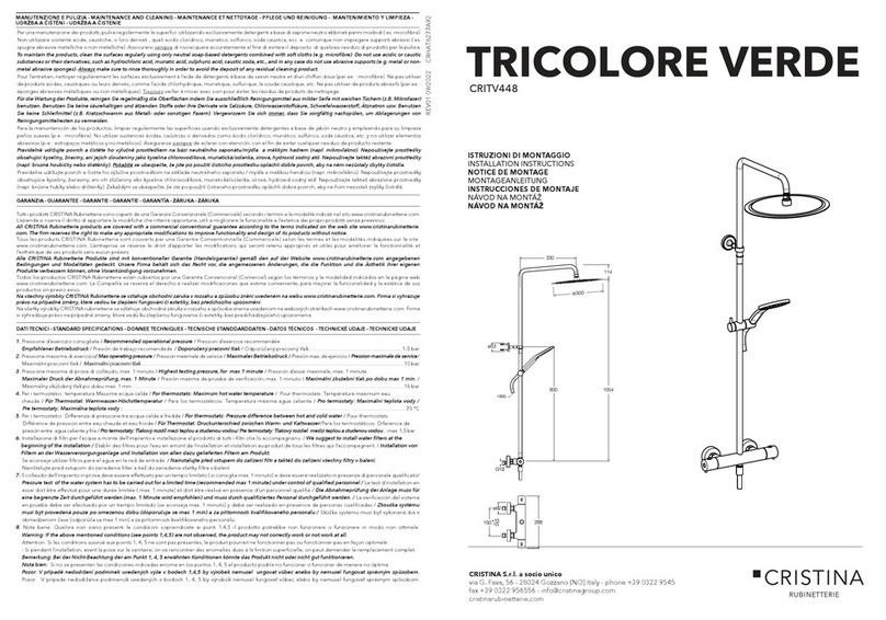 CRISTINA TRICOLORE VERDE CRITV448 installation instructions CRISTINA TRICOLORE VERDE CRITV448 installation instructions