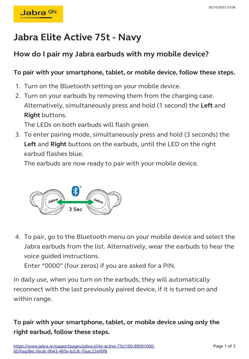Jabra Elite Active 75t-Navy manual