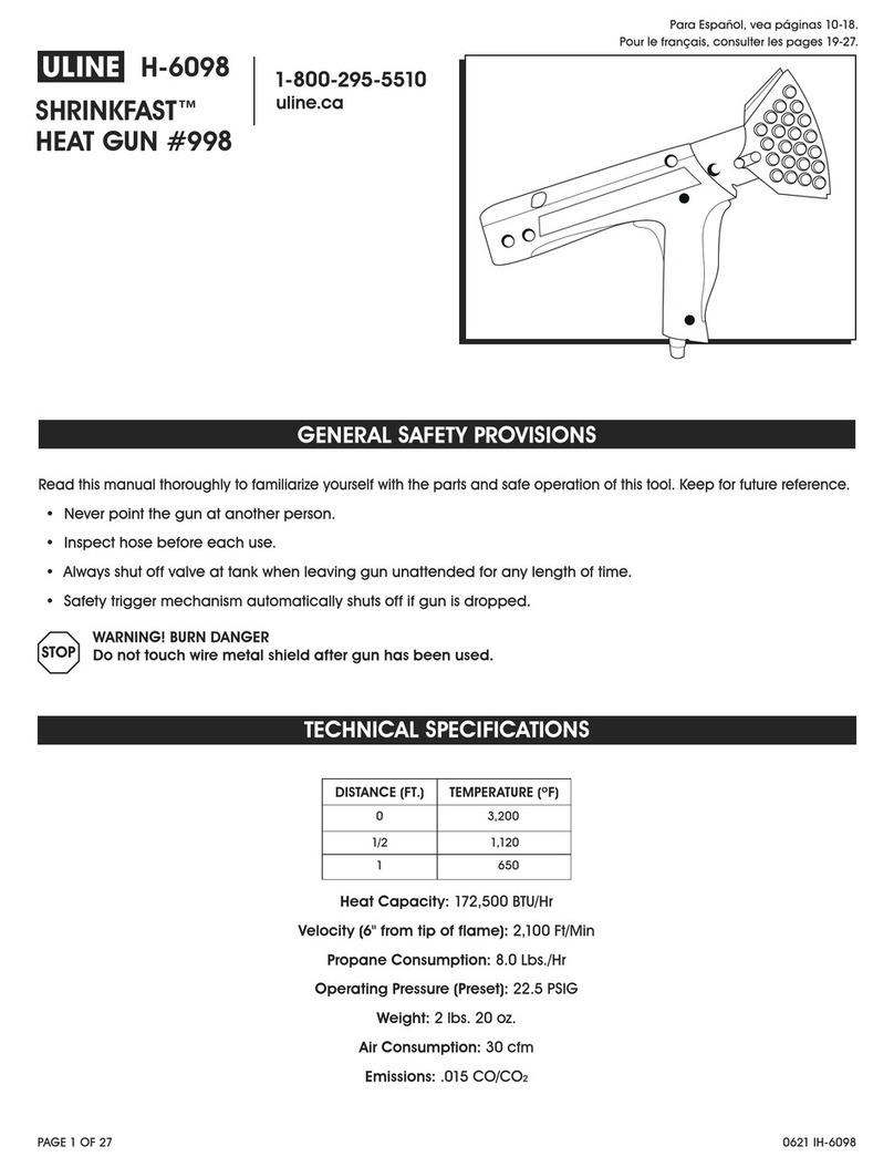 U-Line SHRINKFAST H-6098 User manual