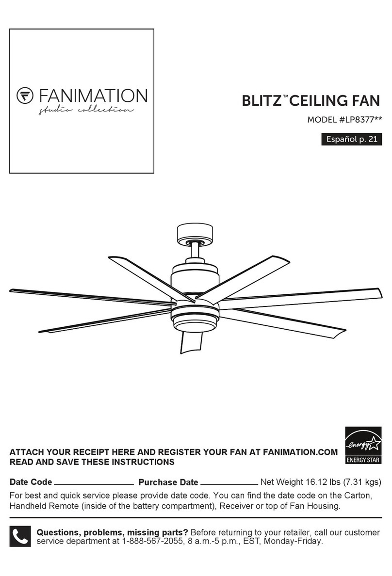 Fanimation BLITZ LP8377 Series manual