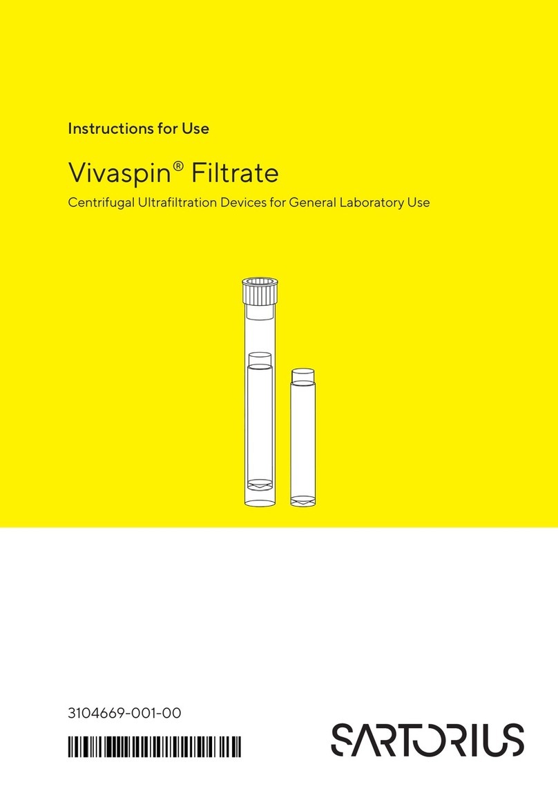 Sartorius Vivaspin Filtrate User manual Sartorius Vivaspin Filtrate User manual
