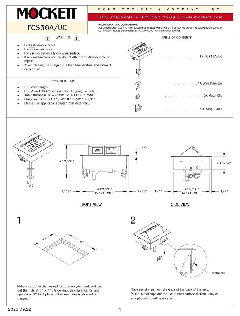 Mockett PCS36A/UC quick start guide