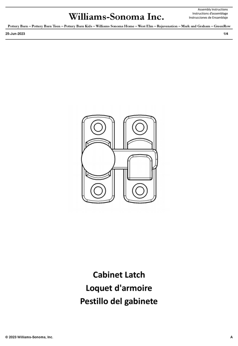 Williams-Sonoma Cabinet Latch Assembly instructions Williams-Sonoma Cabinet Latch Assembly instructions