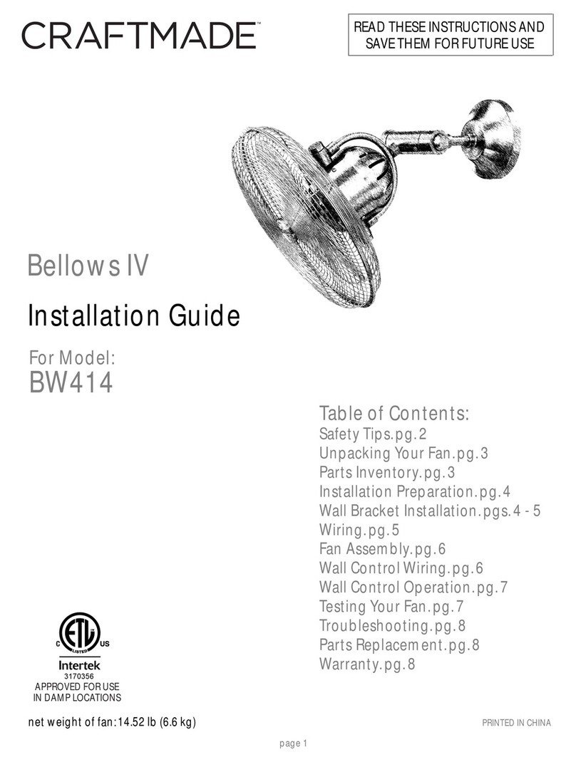 Craftmade Bellows IV BW414 installation guide Craftmade Bellows IV BW414 installation guide